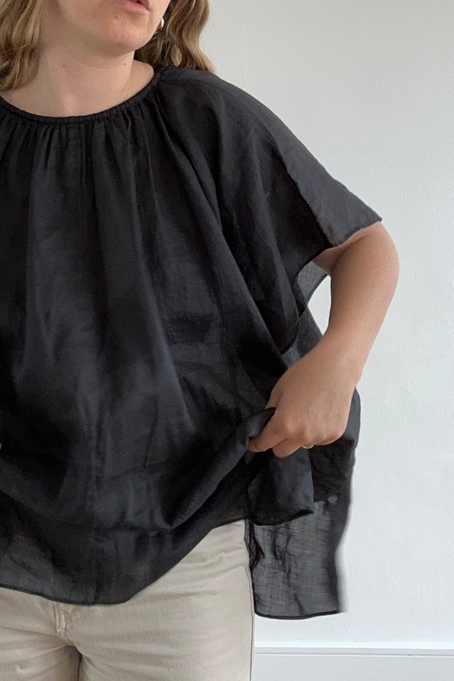 JOSEPH 'RITA' GATHER NECK BLOUSE