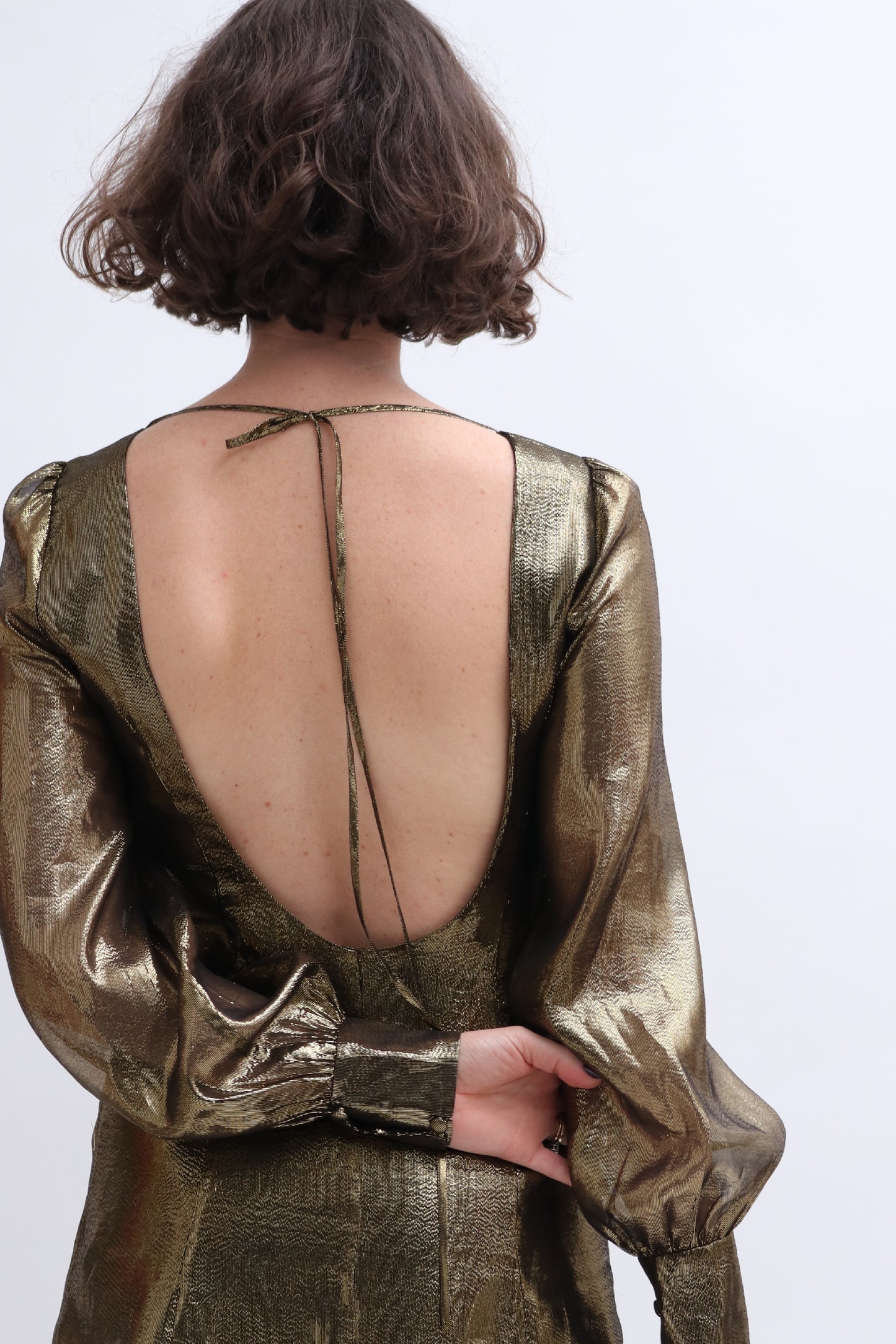 RENT: TIBI GOLD METALLIC MINI DRESS — from £35.25 per week