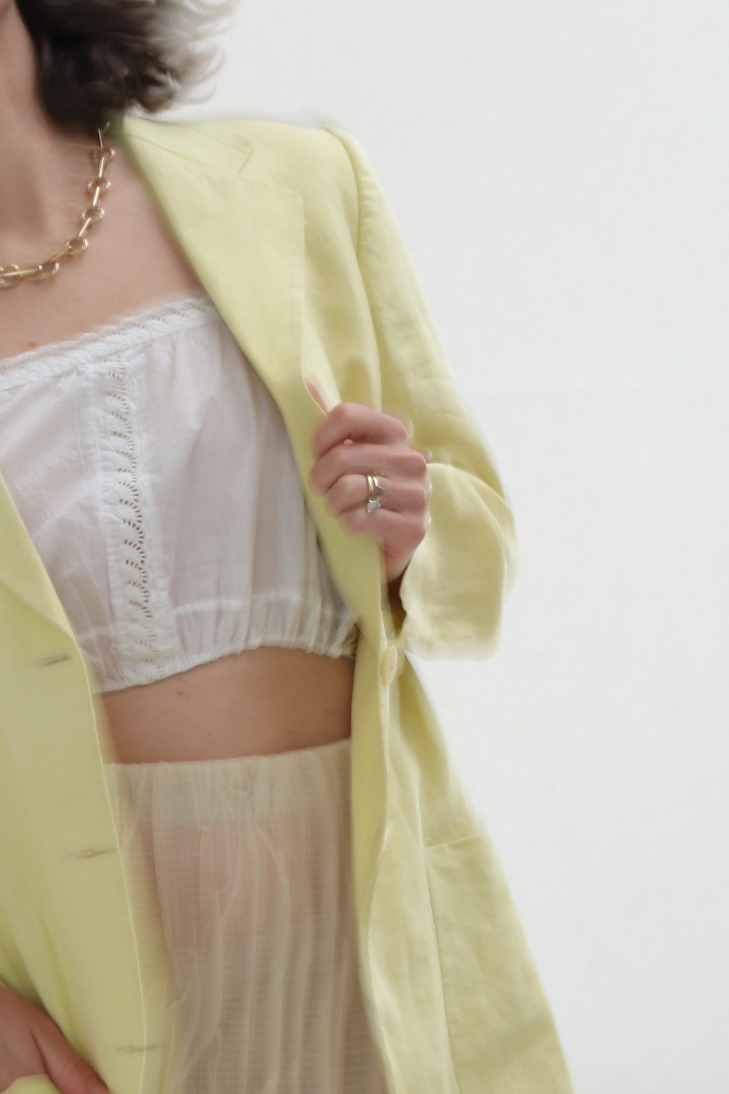 VINTAGE HANDMADE COTTON AND LACE SUMMER TOP