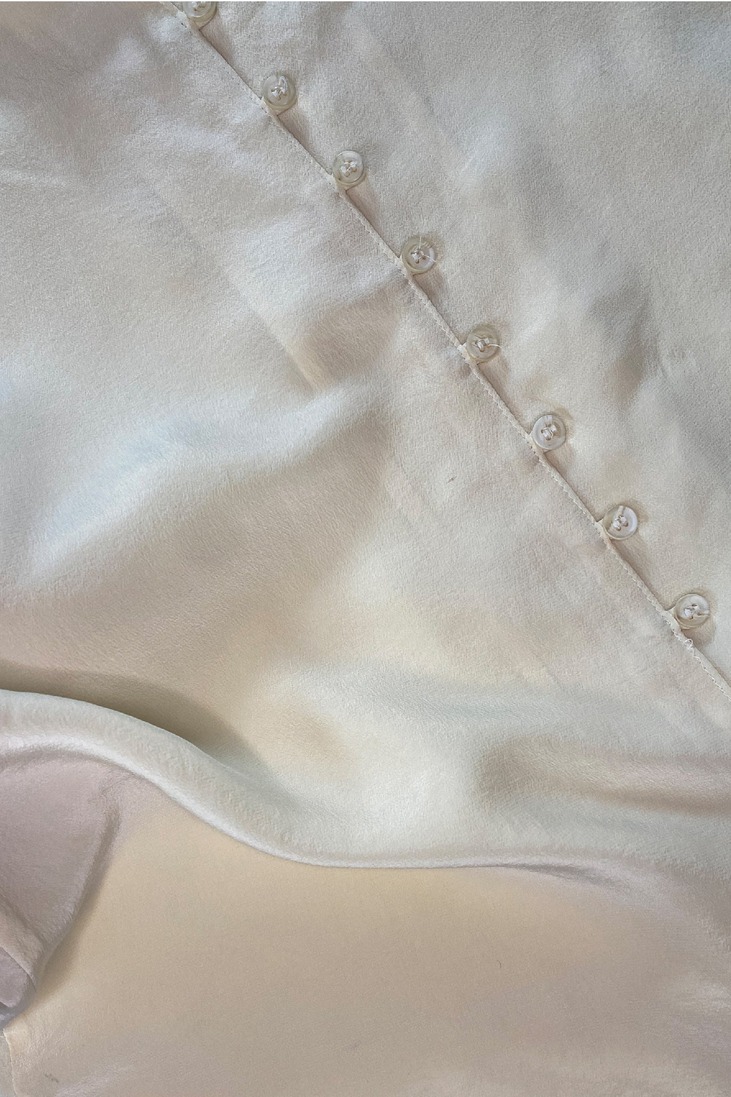 VINTAGE SILK BUTTON DETAIL SHIRT