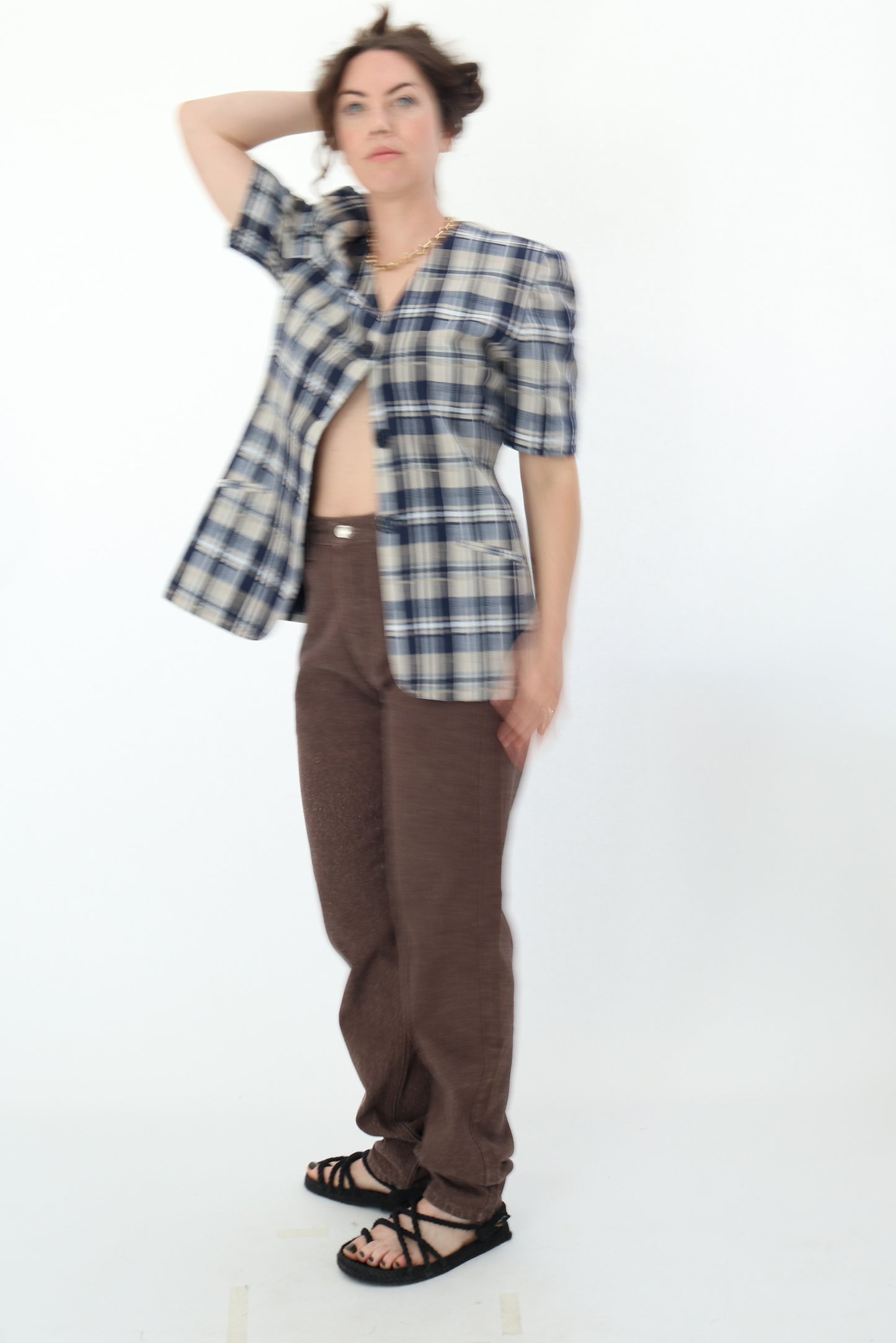 VINTAGE ST. MICHEALS SHORT SLEEVE CHECKED JACKET