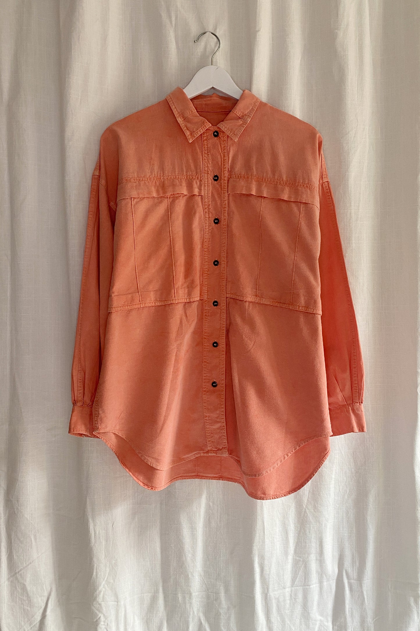 VINTAGE COTTON CORAL OVERSHIRT