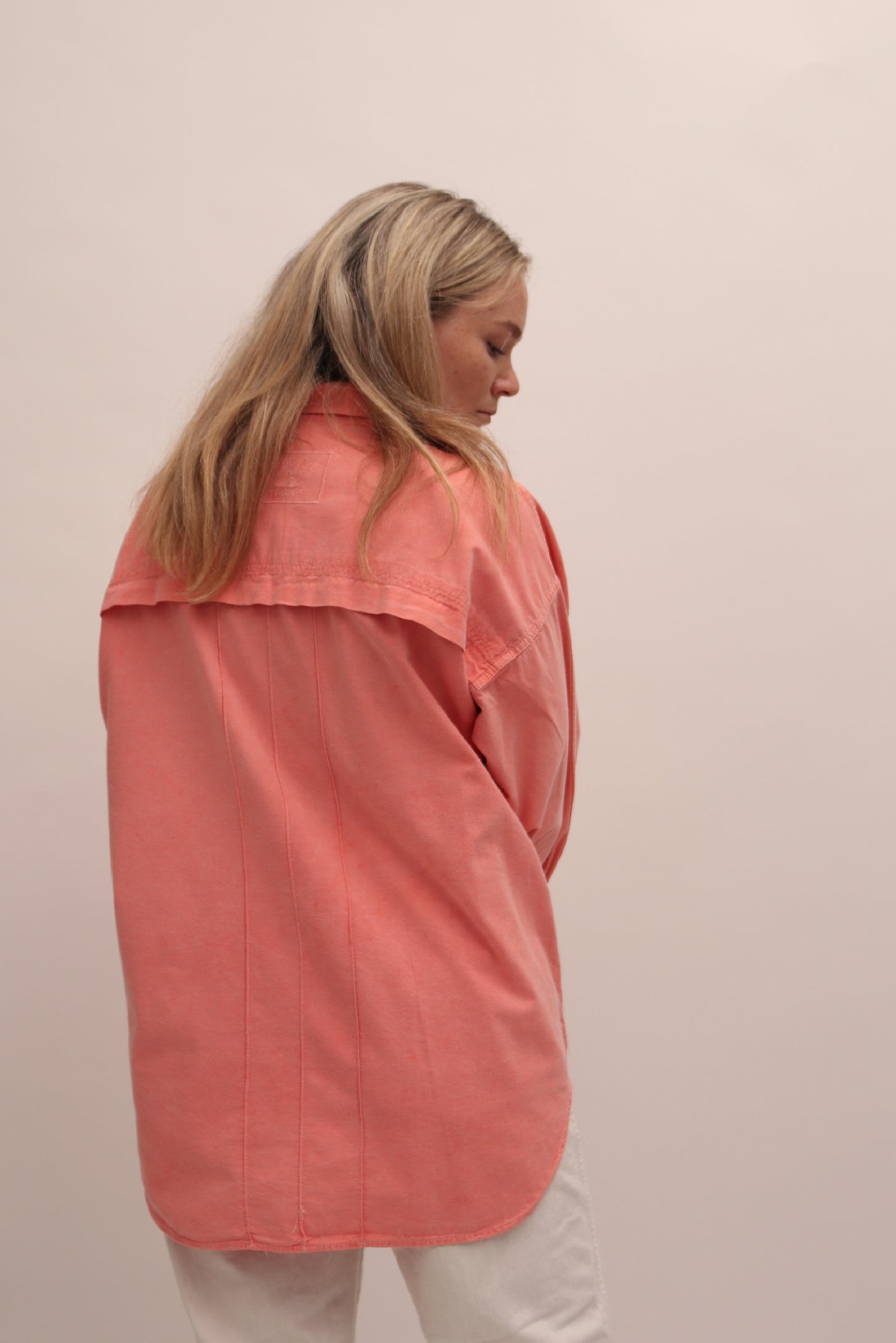 VINTAGE COTTON CORAL OVERSHIRT
