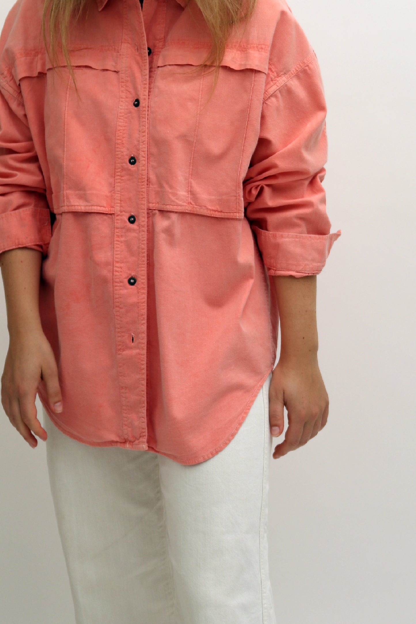 VINTAGE COTTON CORAL OVERSHIRT