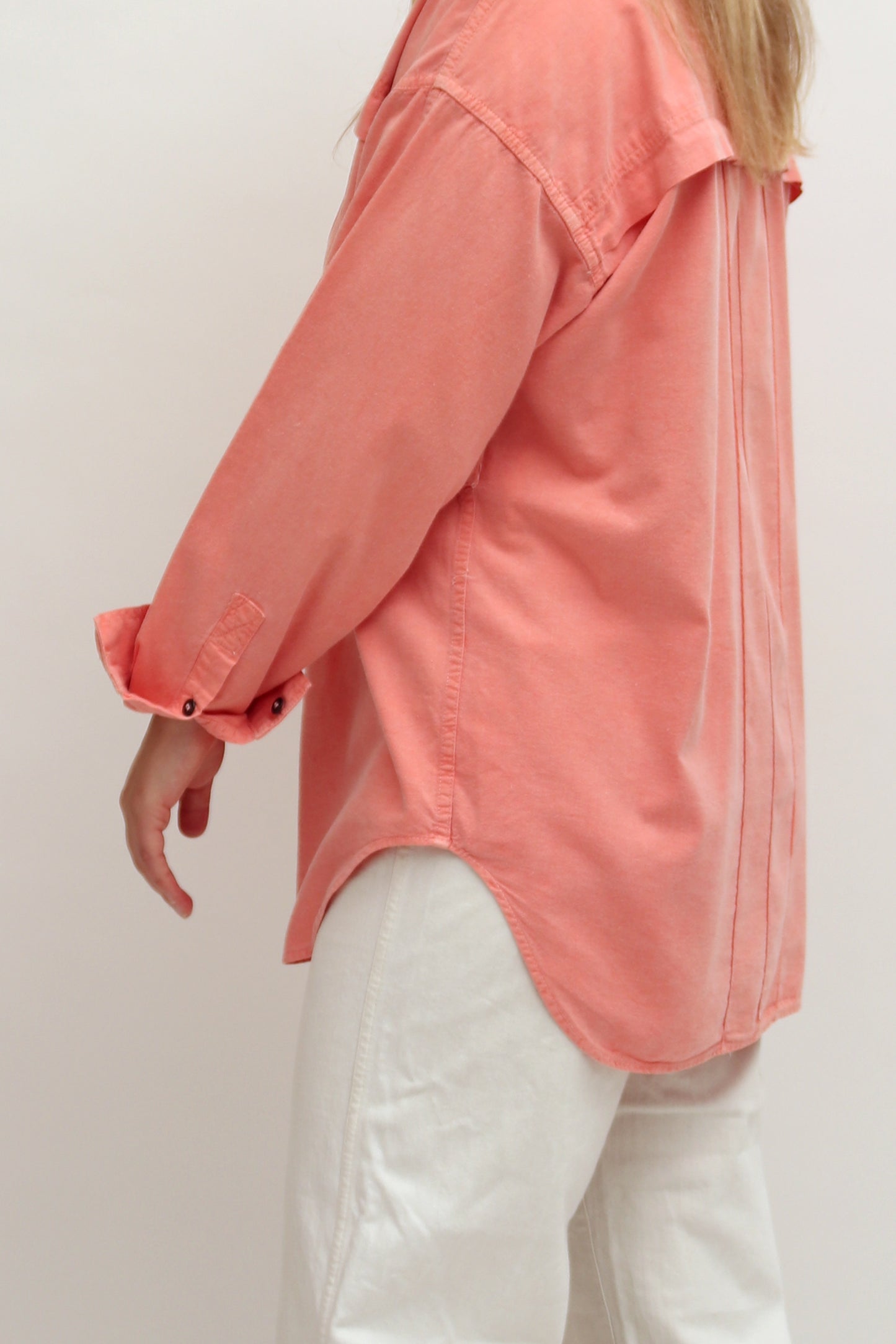 VINTAGE COTTON CORAL OVERSHIRT