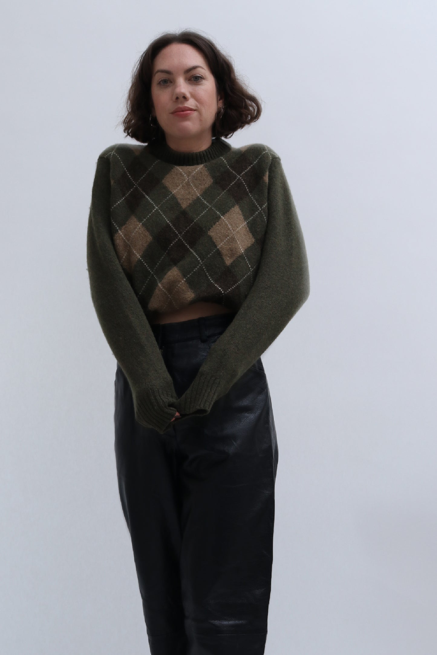 VINTAGE ARGYLE KHAKI SWEATER