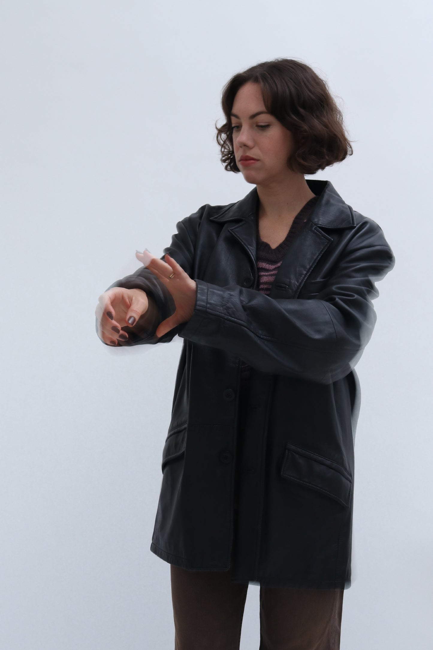 VINTAGE LEATHER BLAZER JACKET