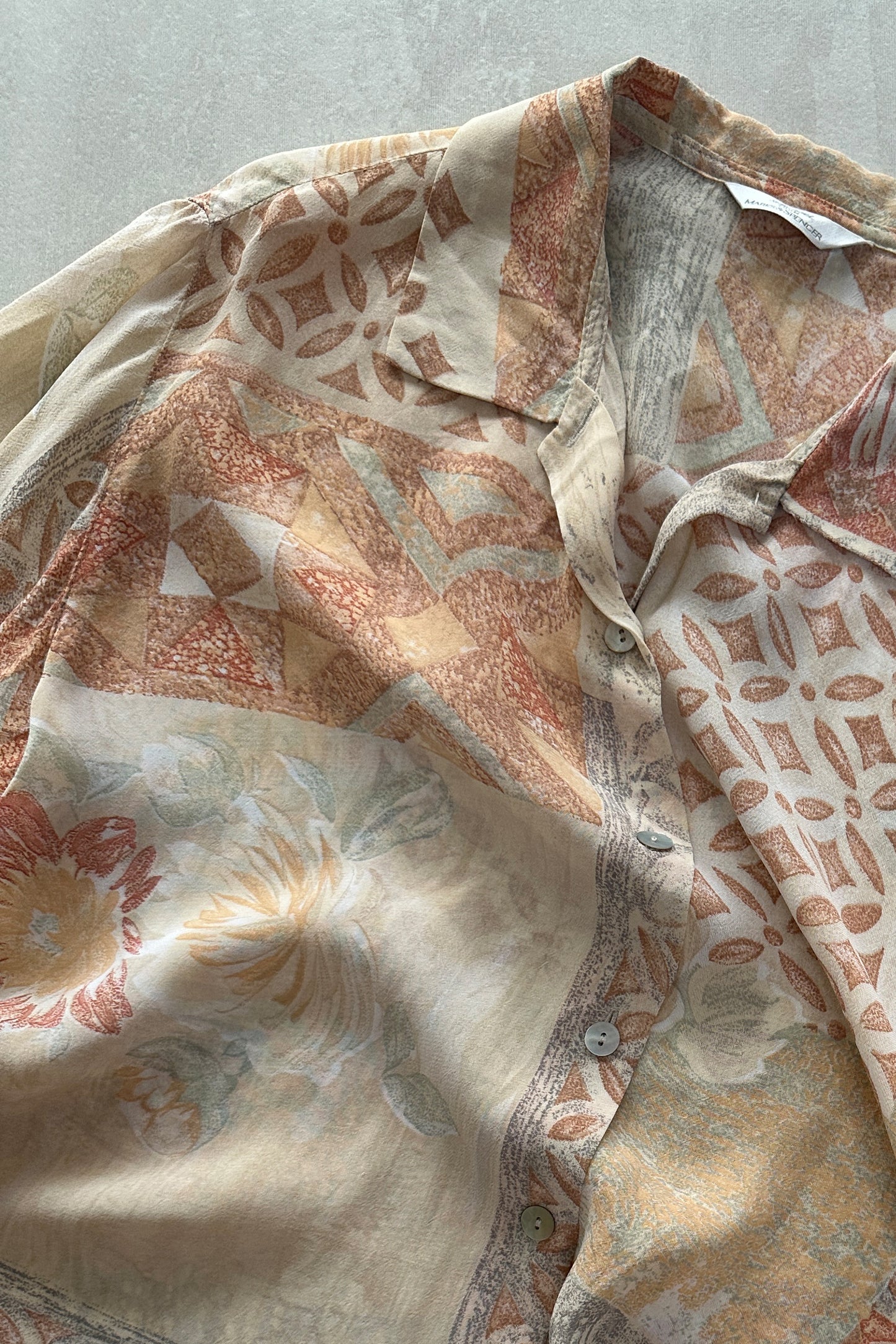 VINTAGE SHEER PRINT SHIRT