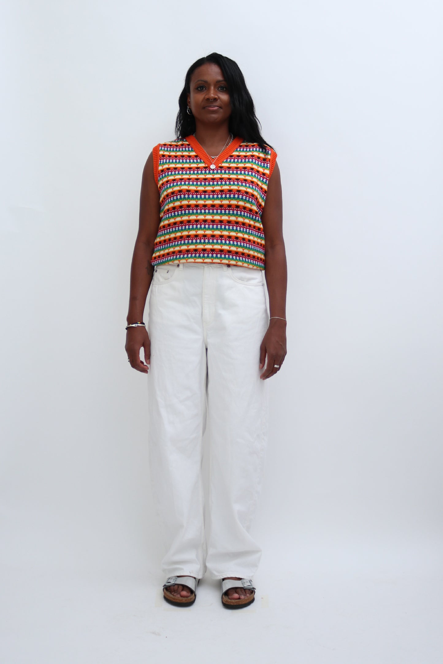 FAIR ISLE V-NECK SLEEVELESS VEST