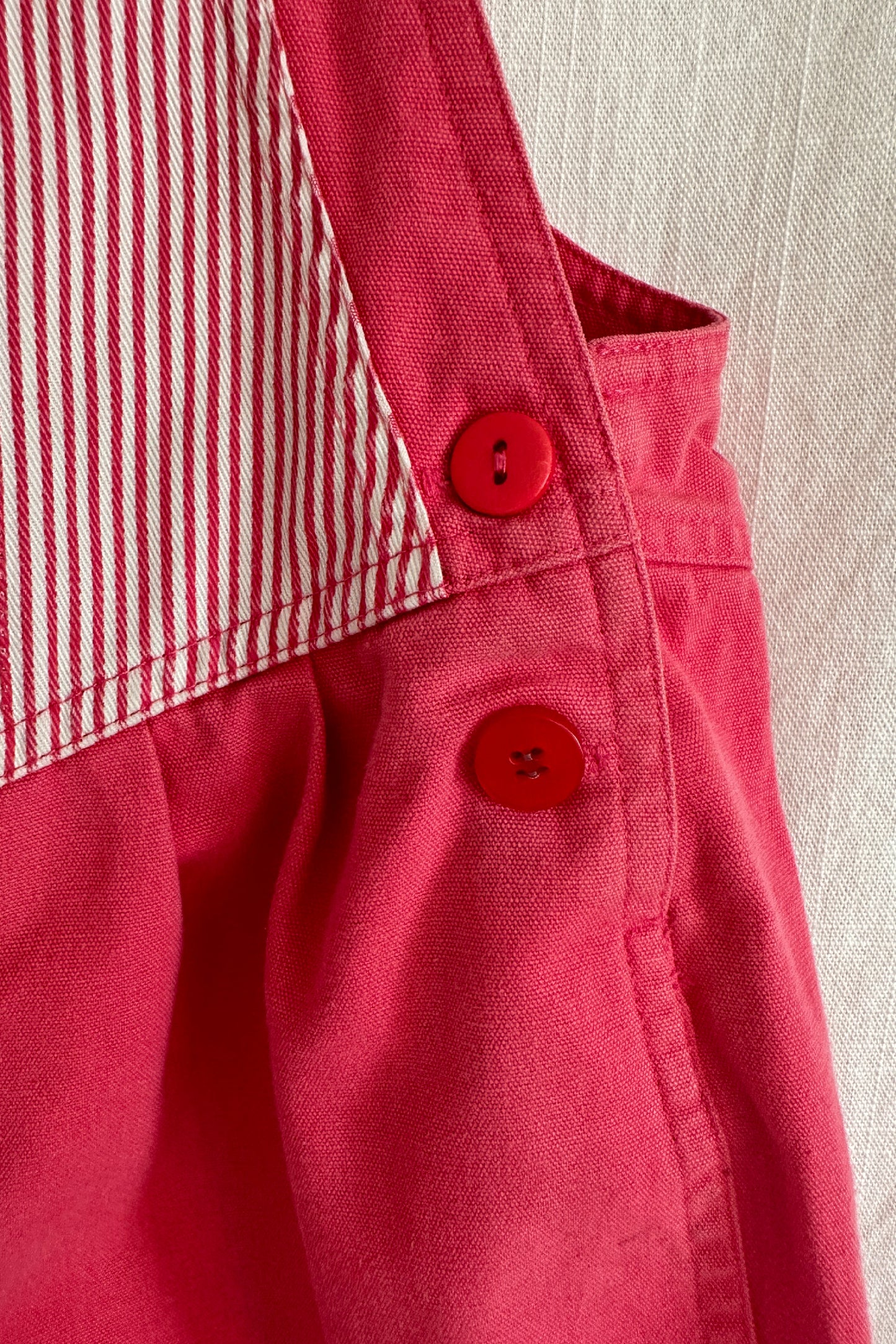 MINI: 90S VINTAGE PINK BUBBLE LEG DUNGAREES WITH HICKORY PATCH