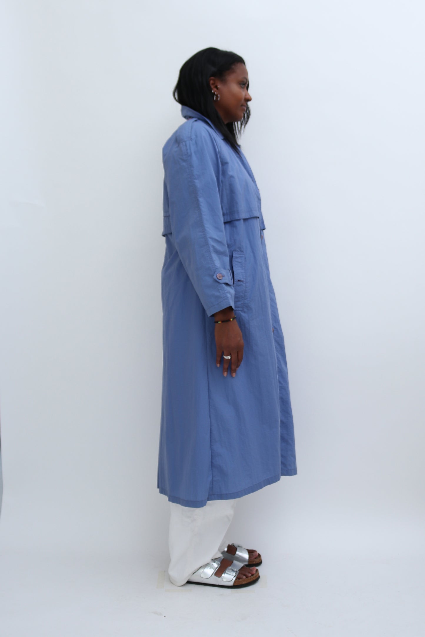 VINTAGE SKY BLUE TRENCH COAT