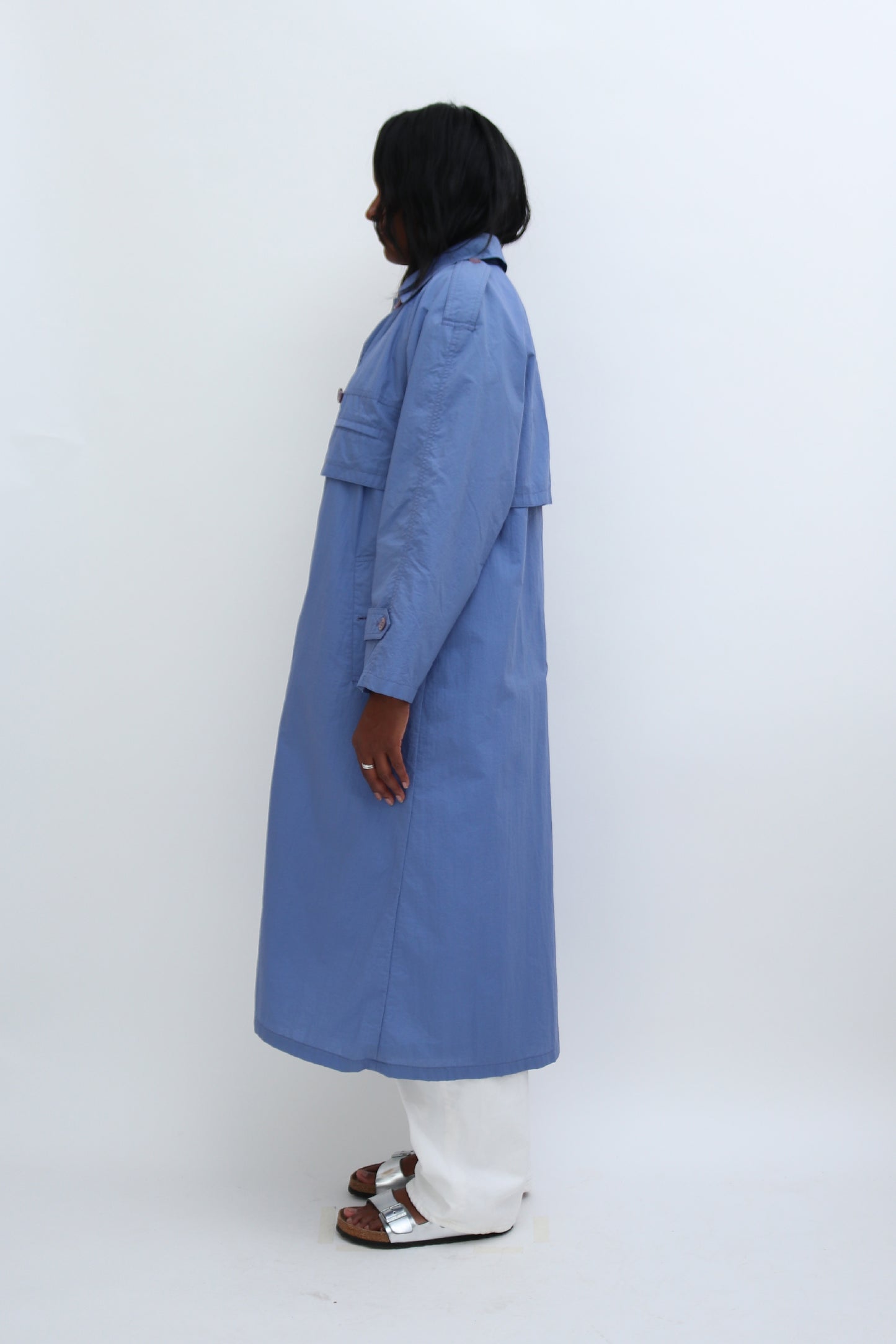 VINTAGE SKY BLUE TRENCH COAT