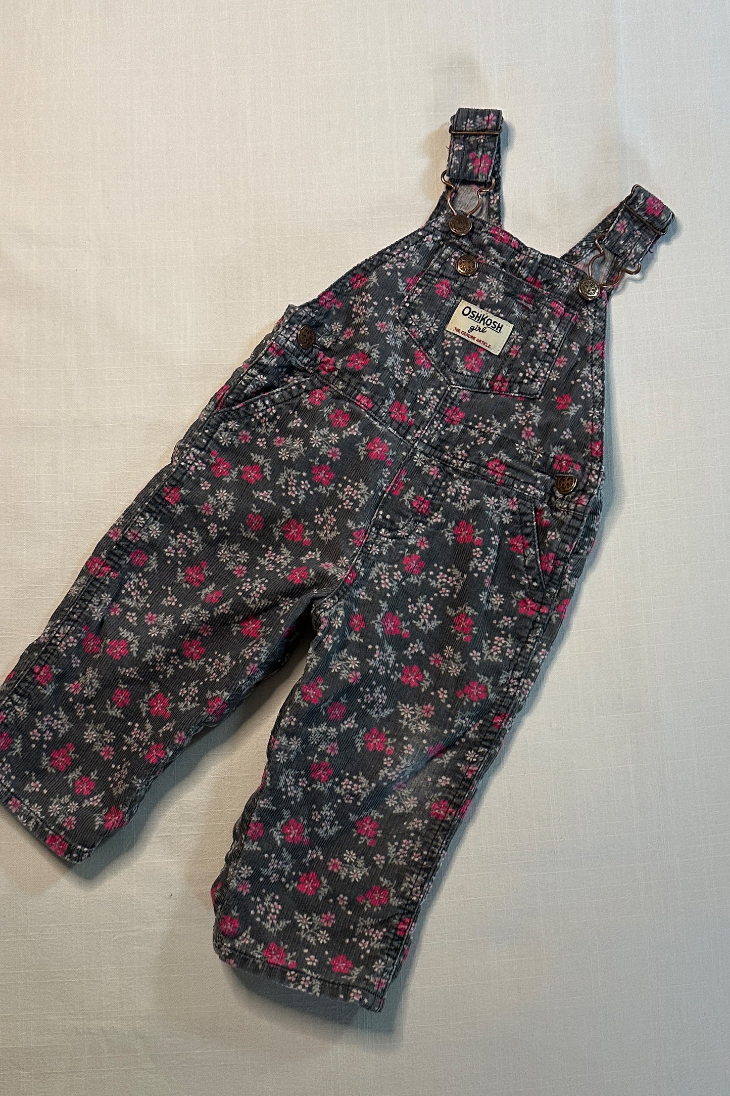 MINI: OSHKOSH B'GOSH FLORAL CORD DUNGAREE