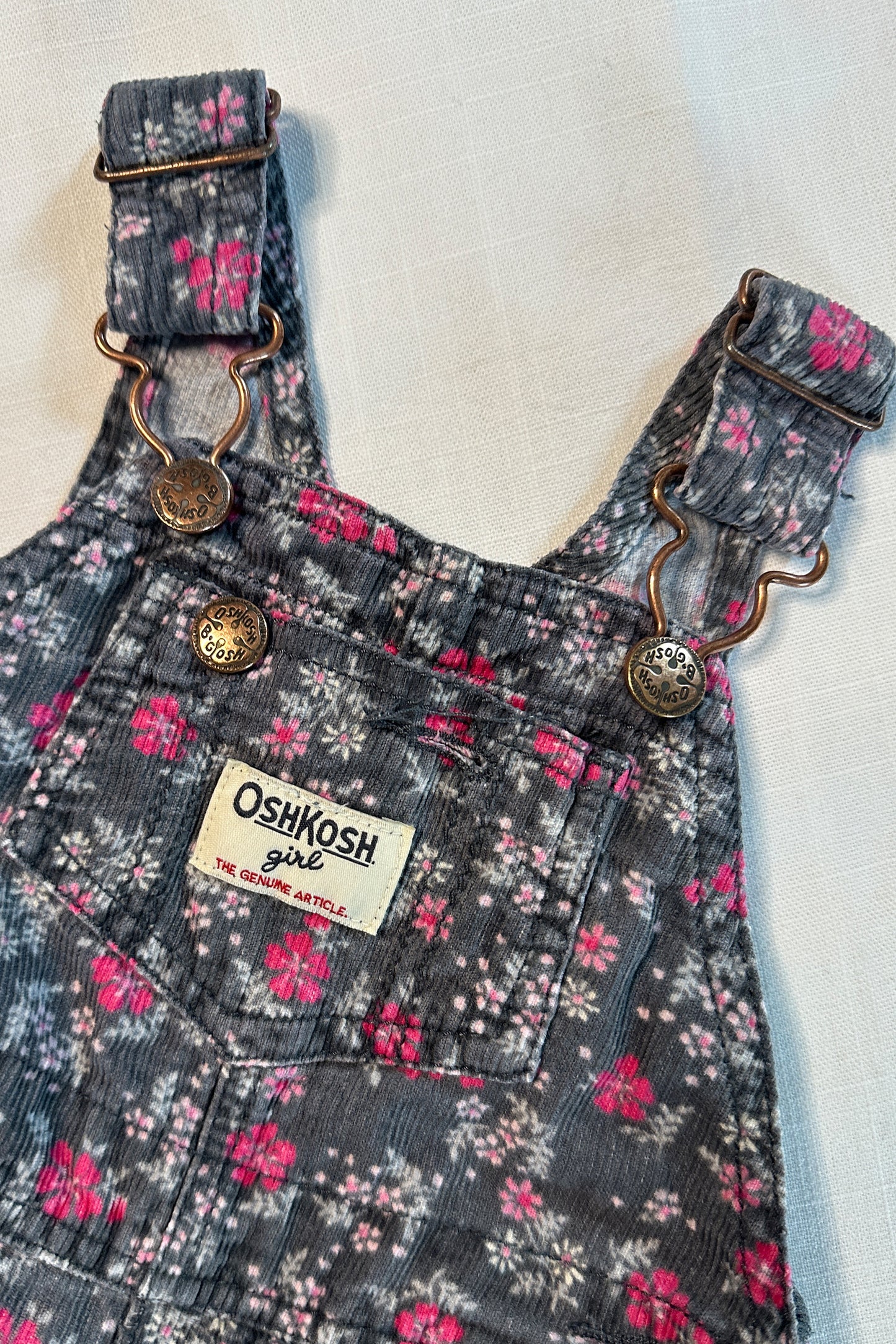 MINI: OSHKOSH B'GOSH FLORAL CORD DUNGAREE