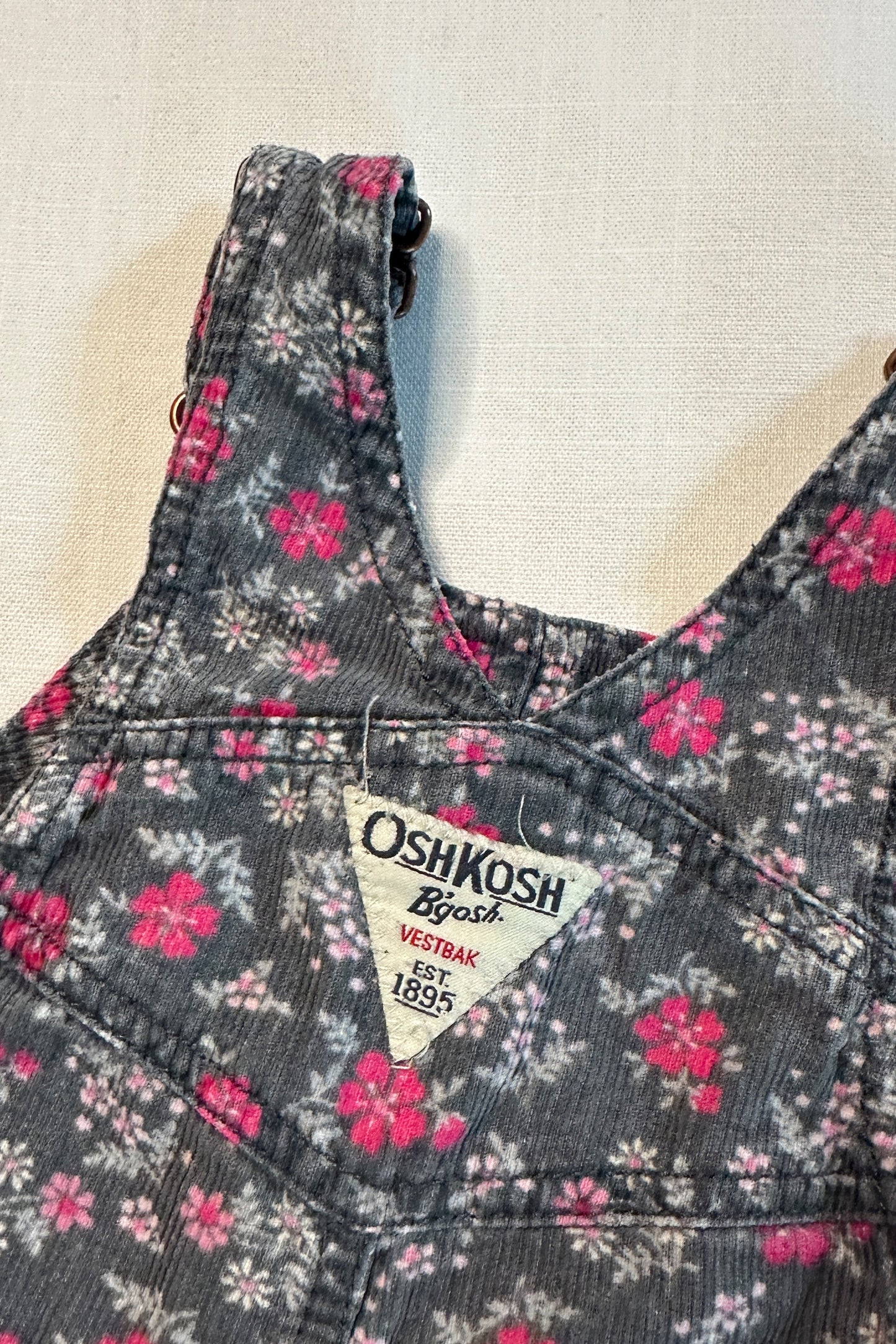 MINI: OSHKOSH B'GOSH FLORAL CORD DUNGAREE
