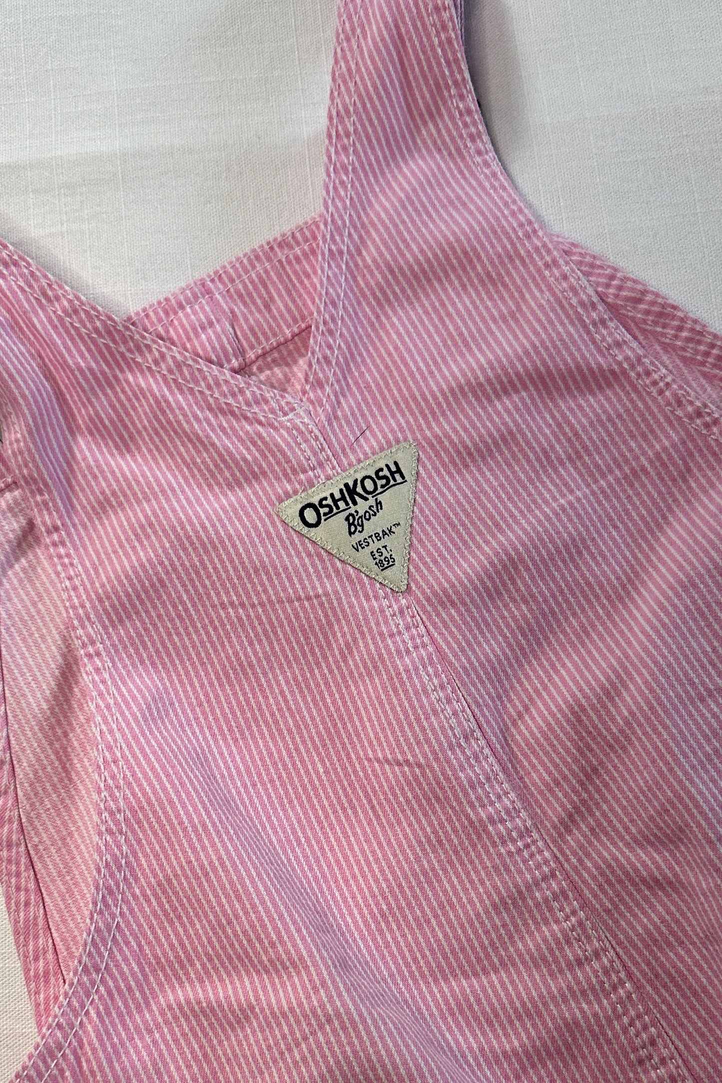 MINI: OSHKOSH B'GOSH PINK HICKORY STRIPE DUNGAREE