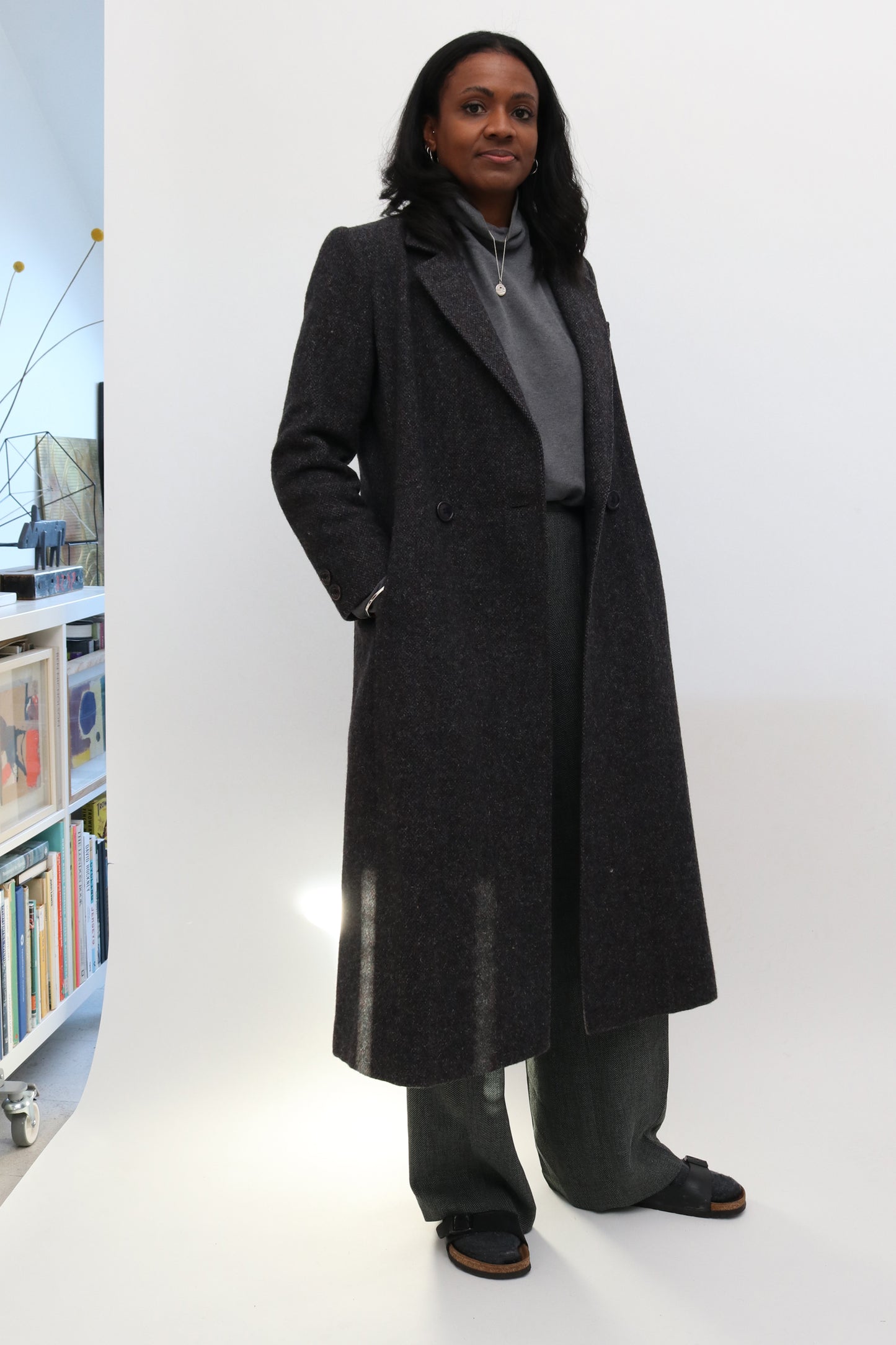Charcoal Tailored Wool Coat