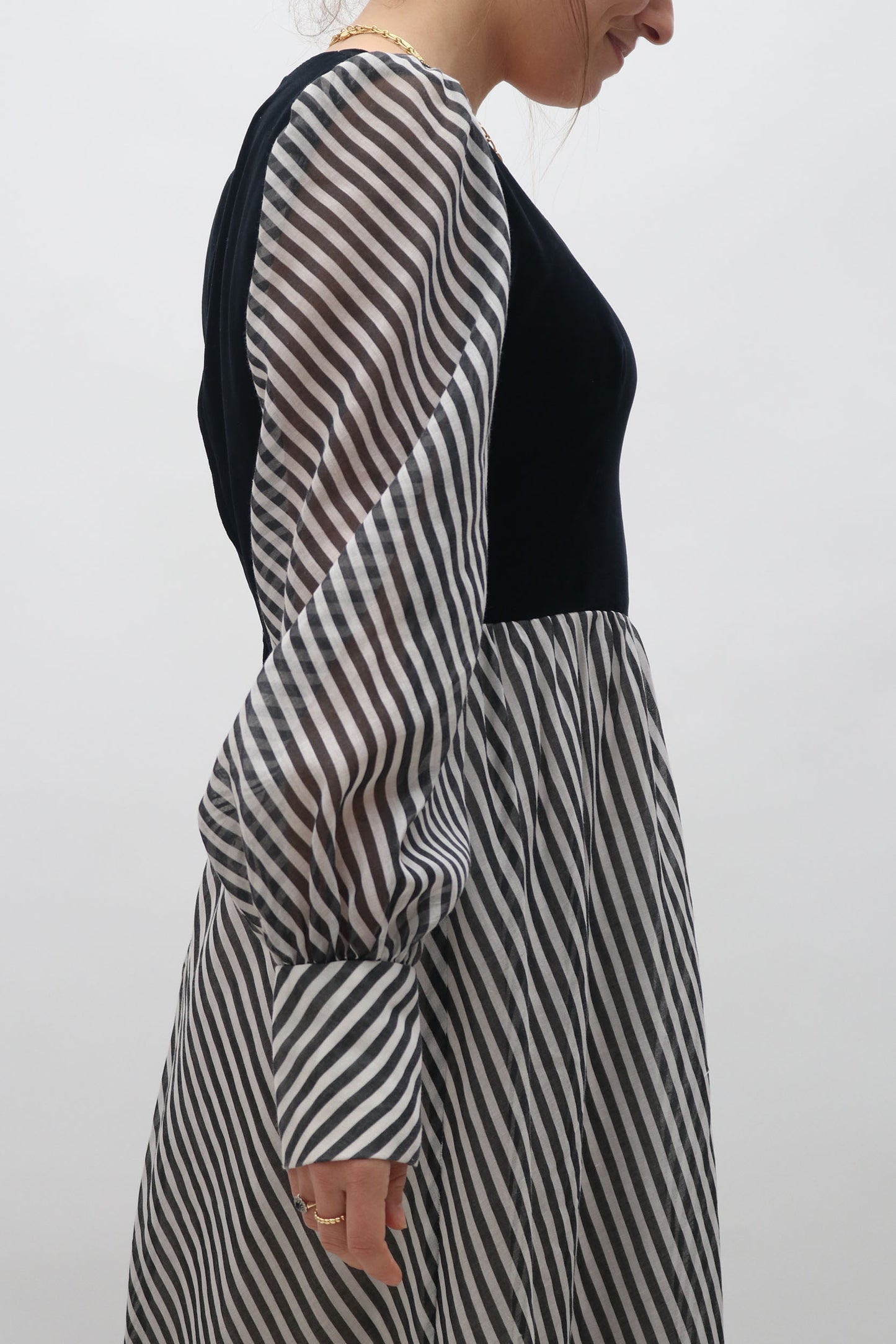 Vintage Velvet and Puff Sleeve Maxi Dress