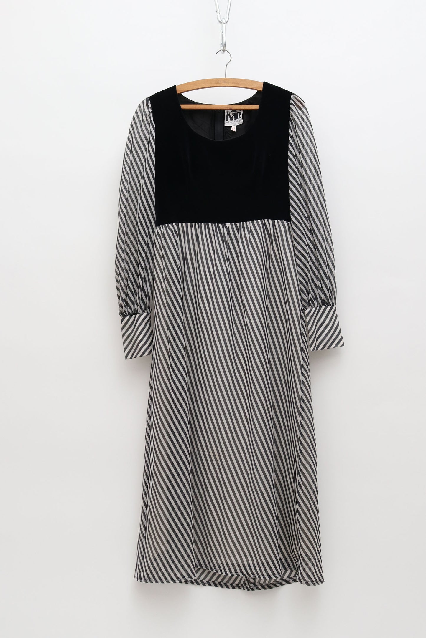 Vintage Velvet and Puff Sleeve Maxi Dress