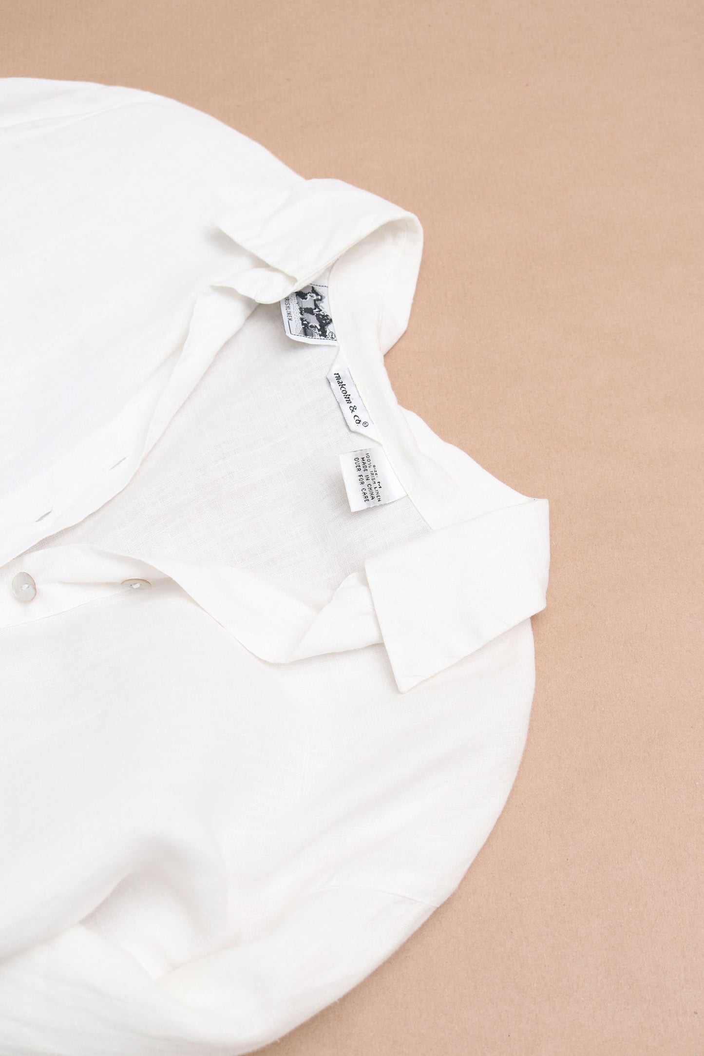 Vintage Linen Button Detail Blouse