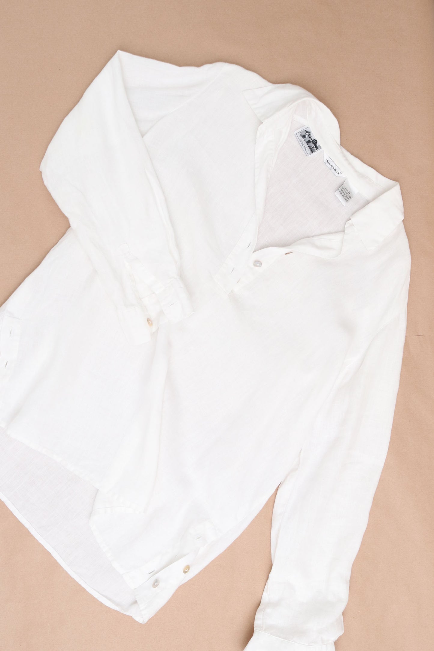 Vintage Linen Button Detail Blouse