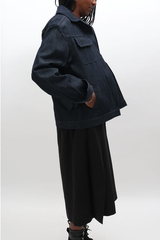 Unisex Designer Sample Oversized Raw Denim Jacket