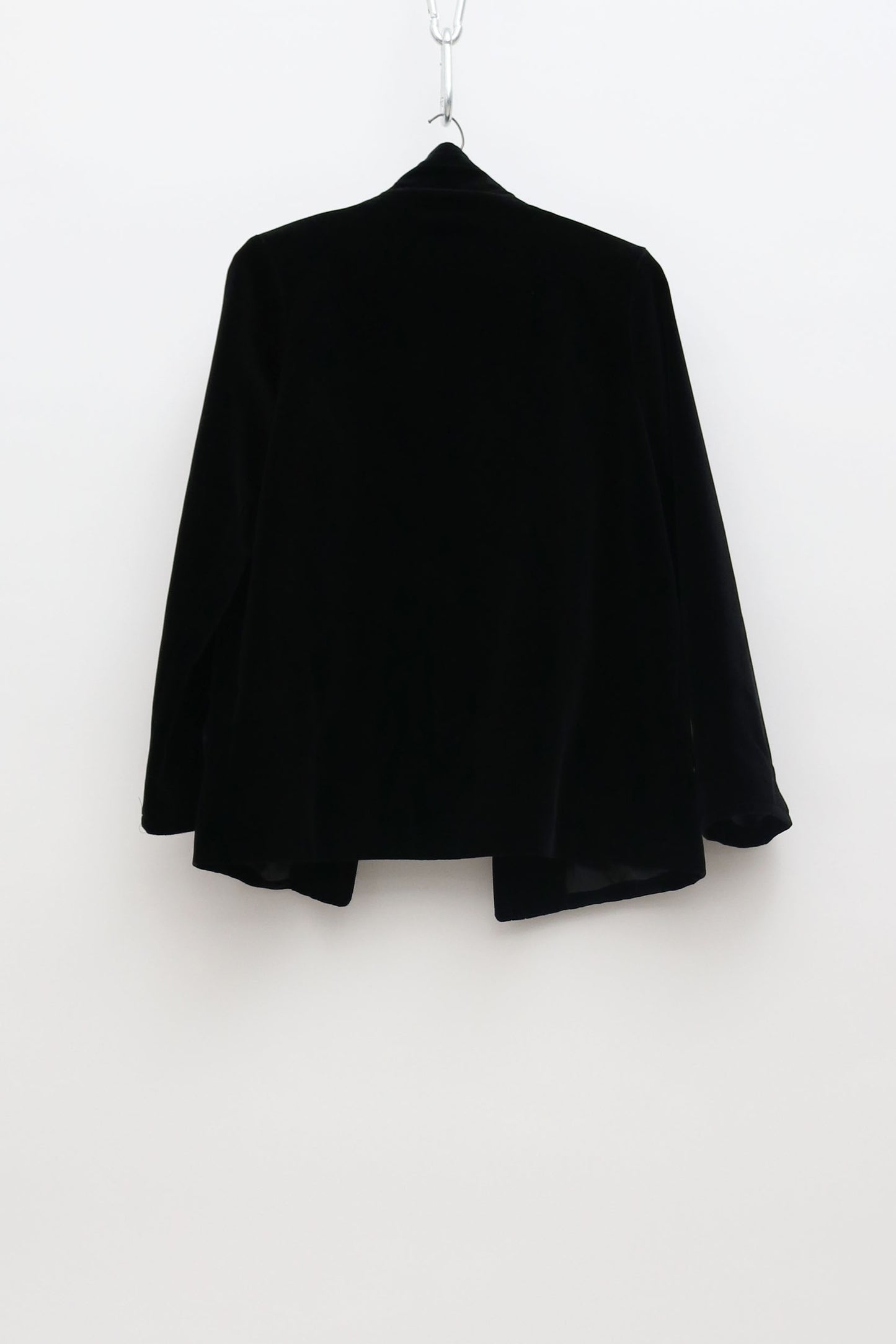 Vintage Topstitched Velvet Open Blazer