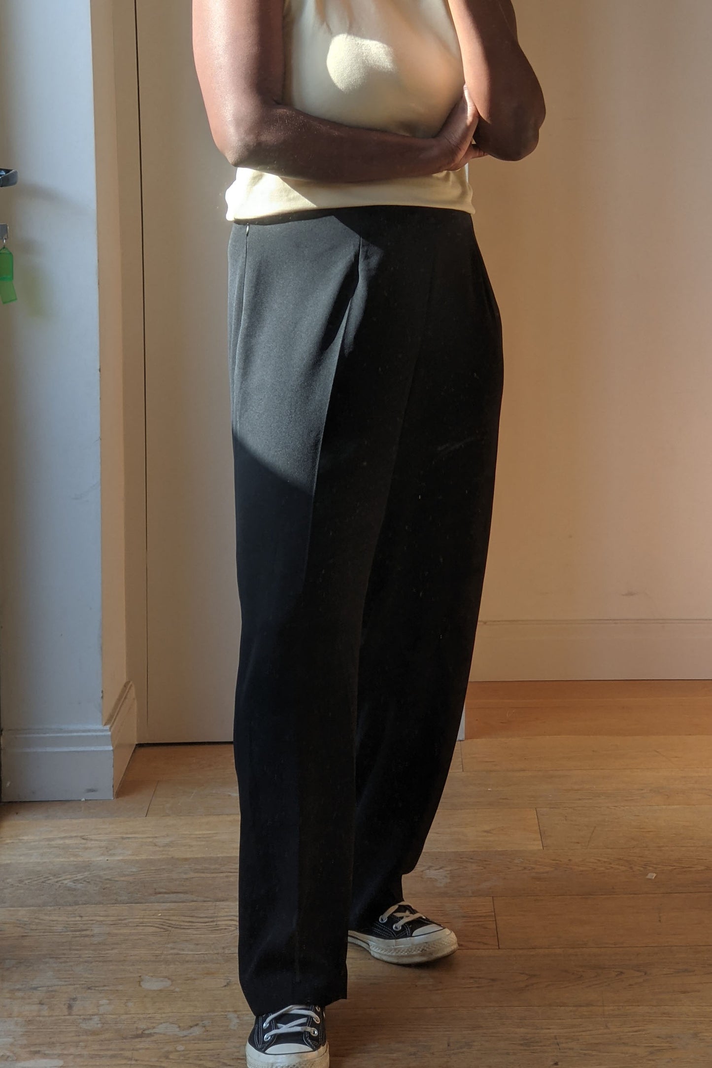 Vintage Black Crepe Trouser