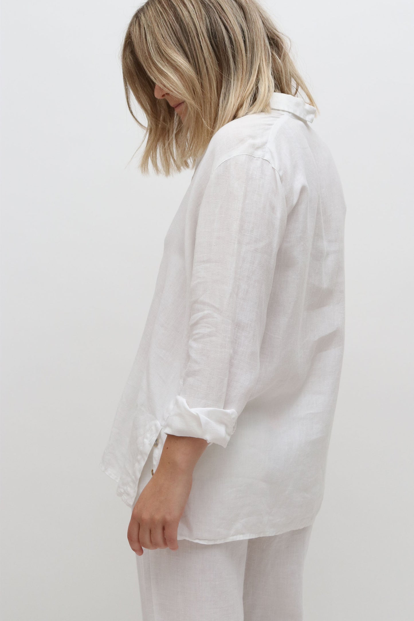 Vintage Linen Button Detail Blouse