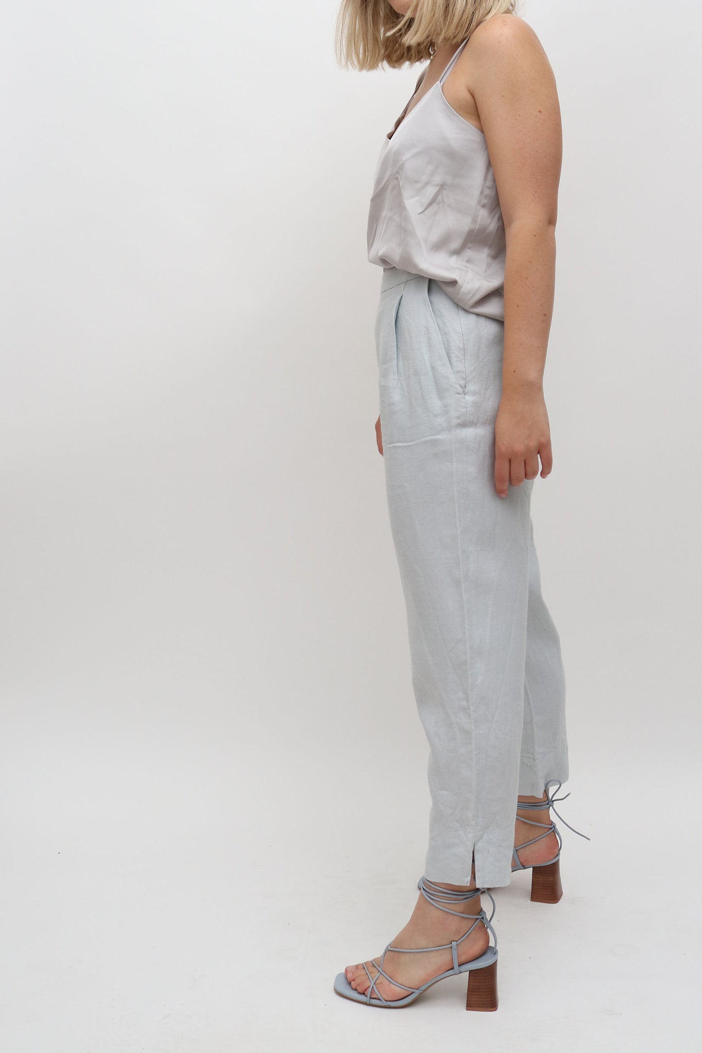 Split Hem Linen Trouser