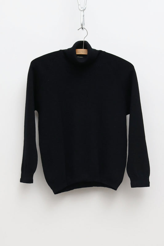 Vintage Black Wool Turtleneck