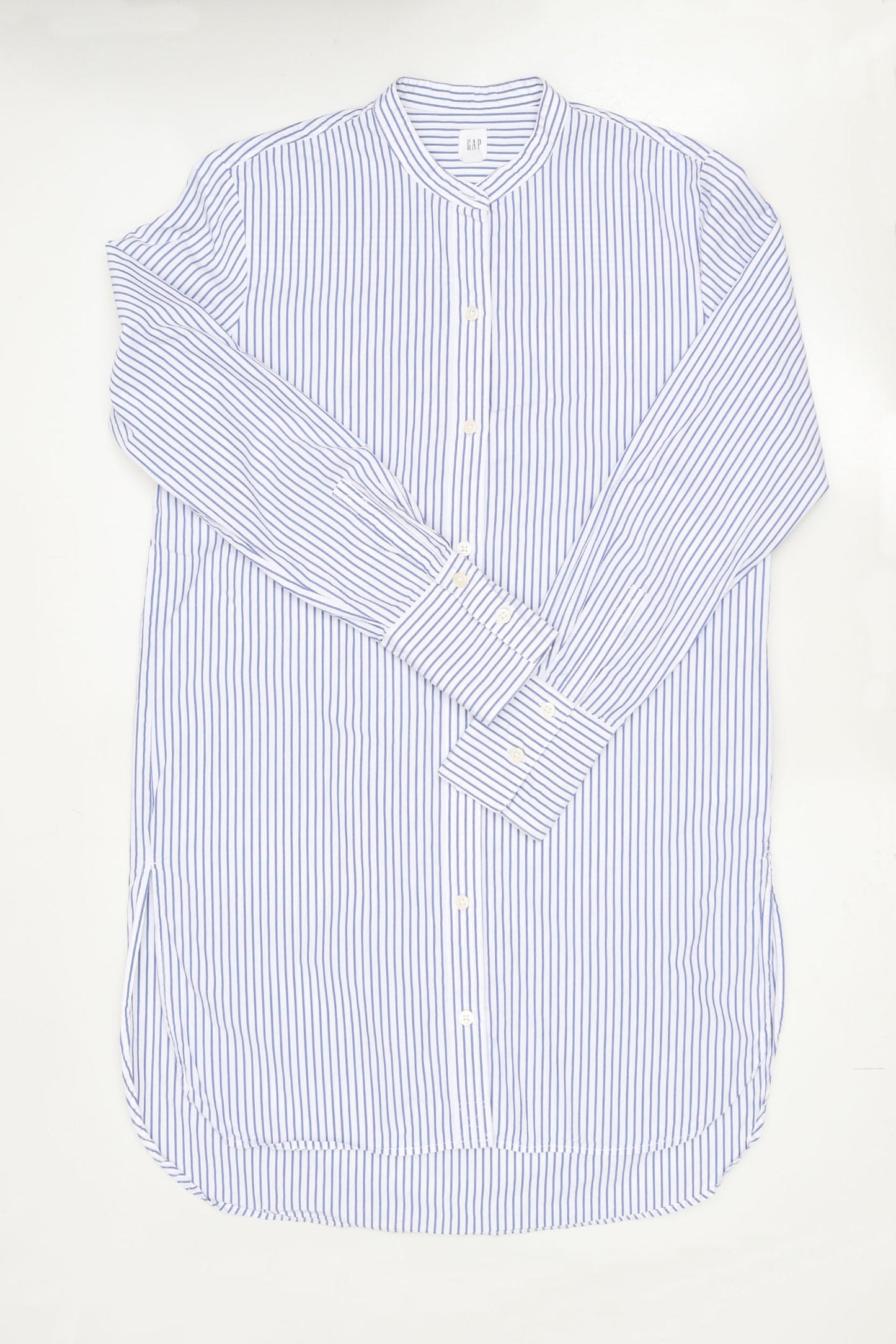 Striped Collarless Shirt
