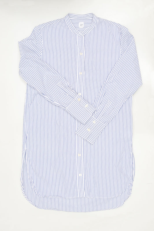 Striped Collarless Shirt