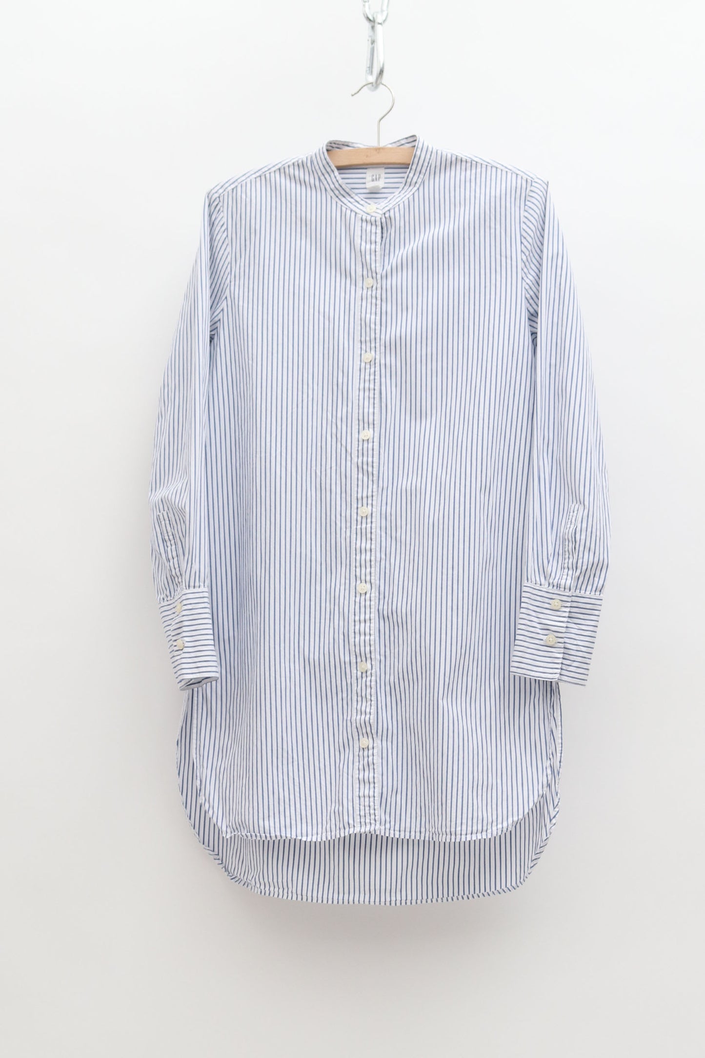 Striped Collarless Shirt