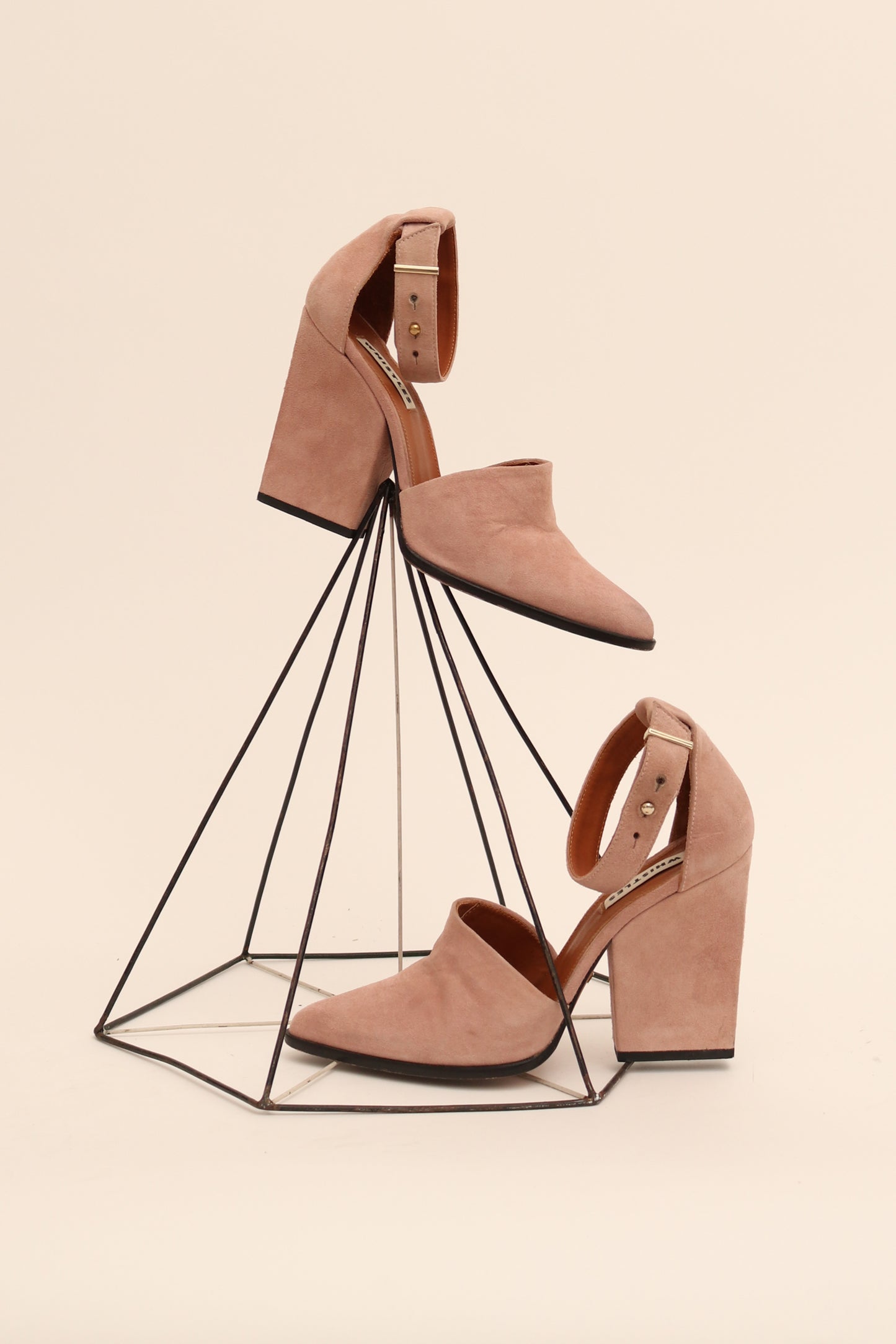 WHISTLES PINK ANKLE STRAP HEELS