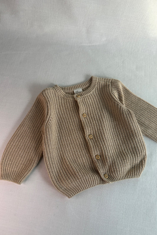 MINI: COTTON KNITTED BUBBLE CARDIGAN
