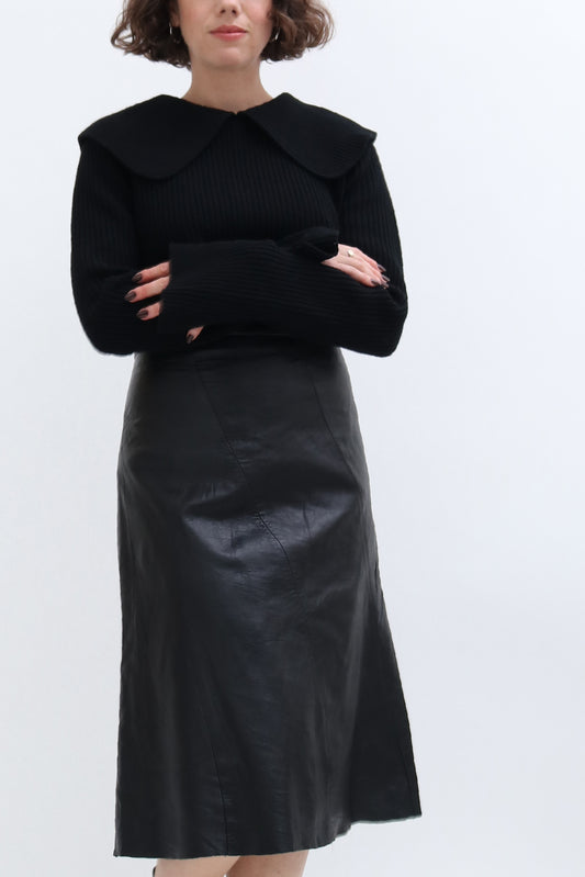 VINTAGE LEATHER A-LINE SKIRT