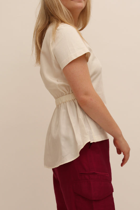COS SILK GATHER BACK TOP