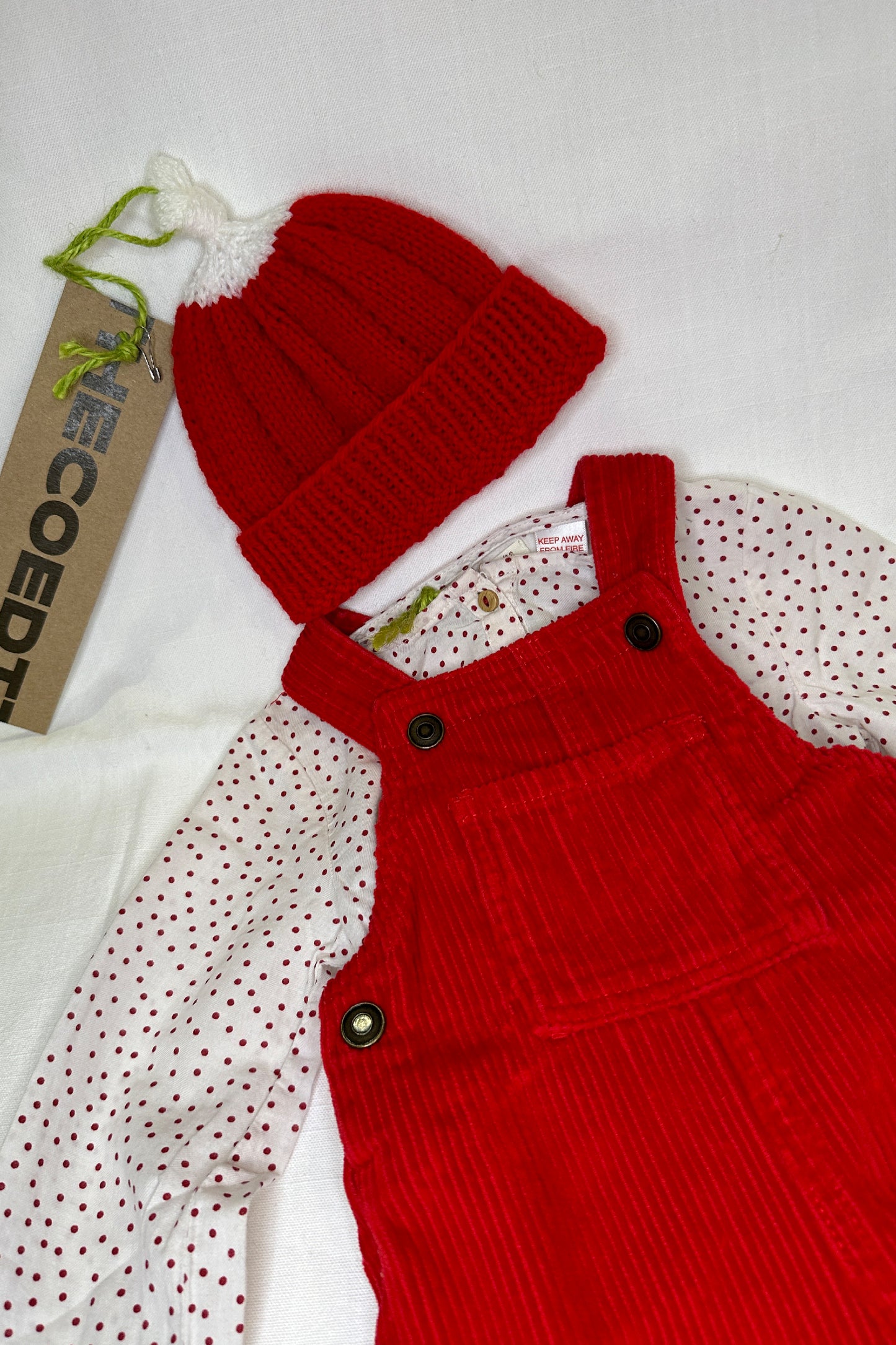 MINI: RED CORDUROY DUNGAREES