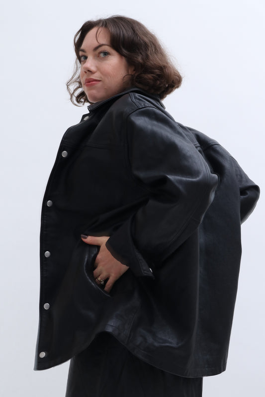 LEATHER SHIRT JACKET