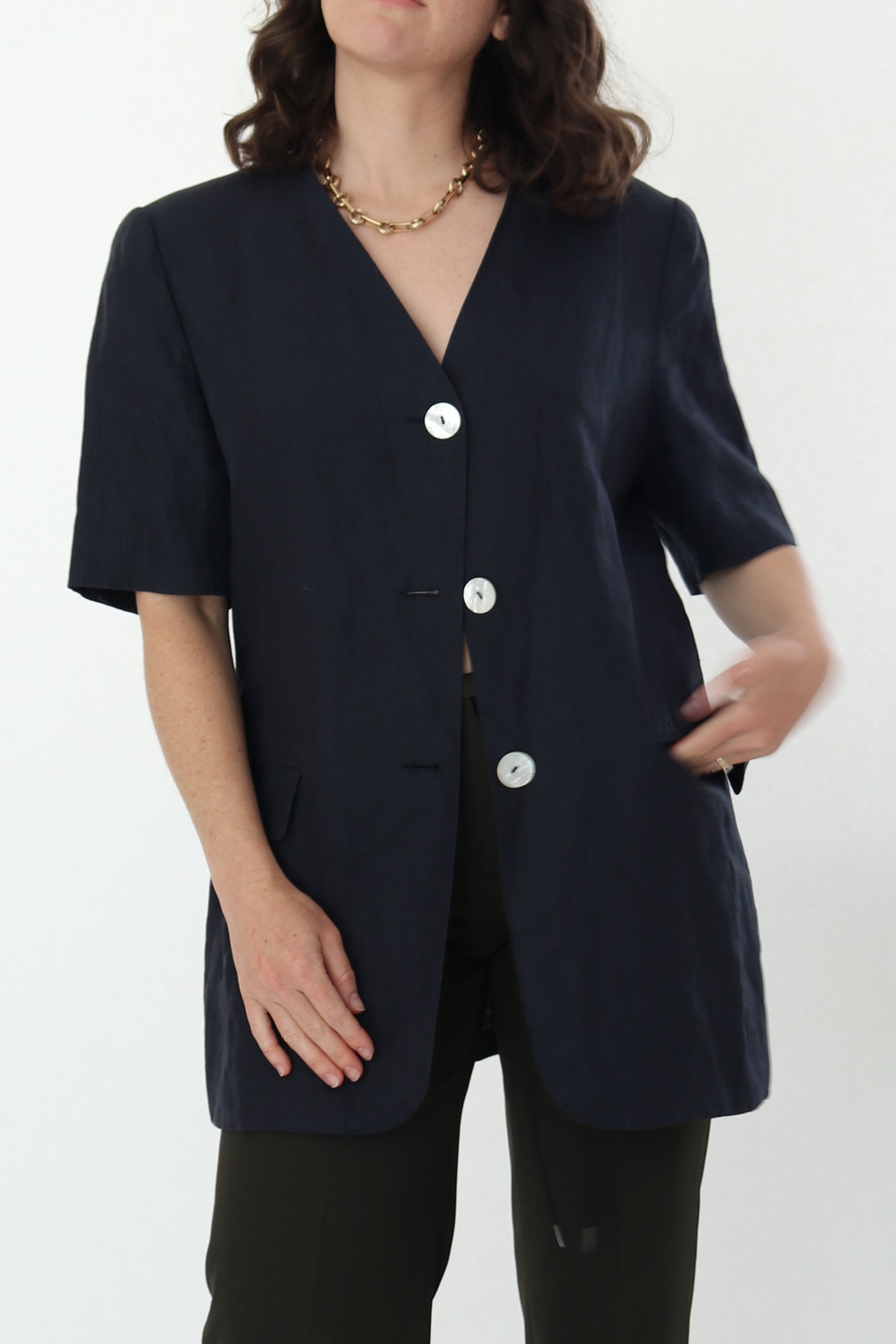 MAX MARA LINEN SHORT SLEEVE JACKET