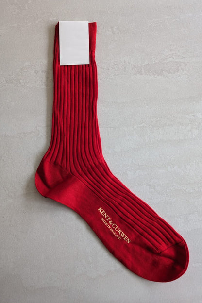 K&C MADE IN ENGLAND SCARLET SOCKS