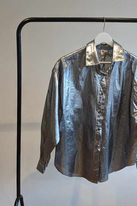 VINTAGE SILVER FOIL SHIRT