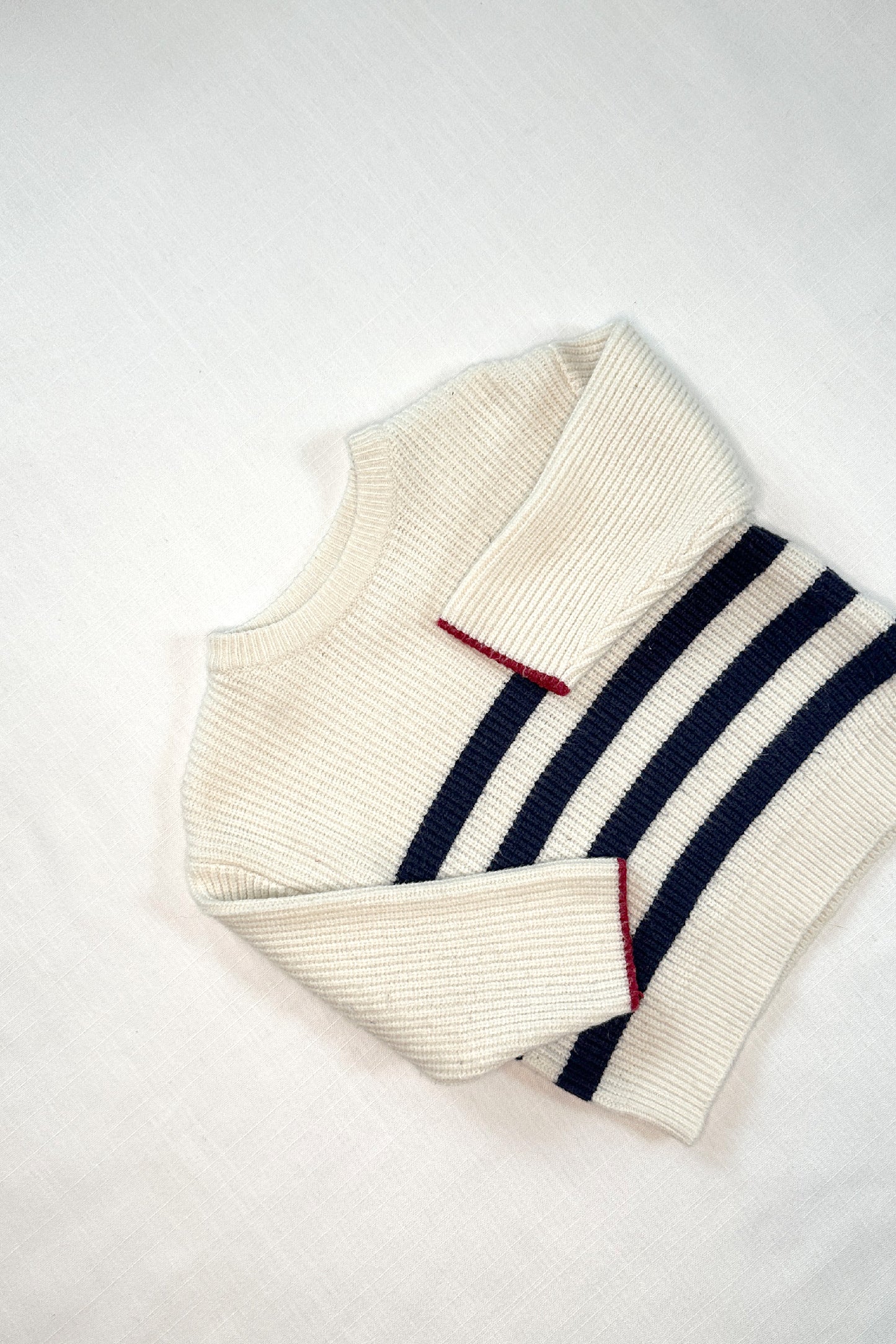 MINI: CONTRAST DETAIL STRIPED KNIT