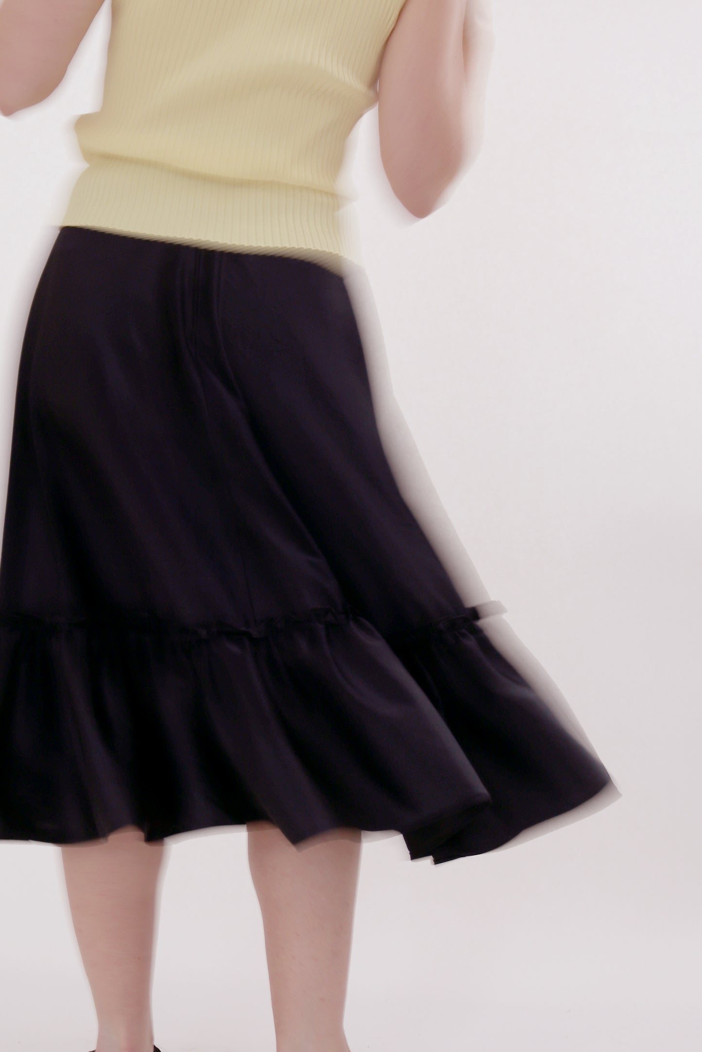 VINTAGE TIERED SEMI-SHEER SKIRT