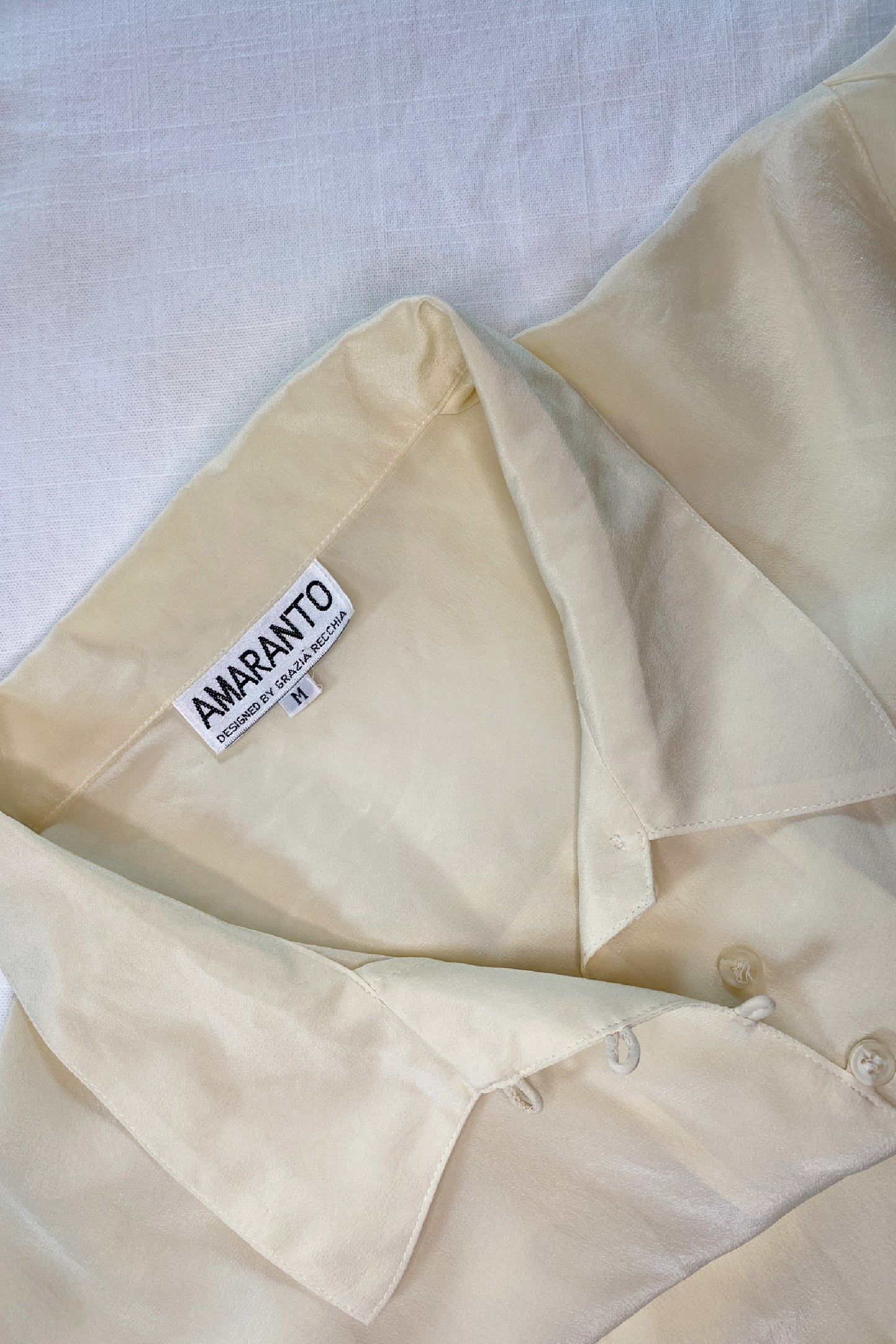 VINTAGE SILK BUTTON DETAIL SHIRT