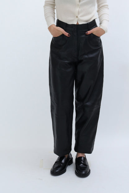 VINTAGE LEATHER TAPERED TROUSERS
