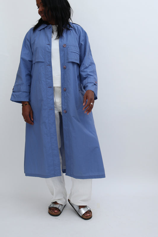 VINTAGE SKY BLUE TRENCH COAT