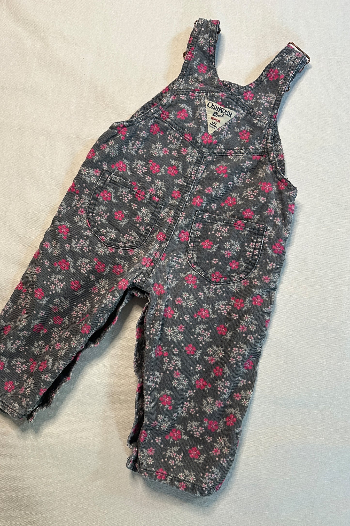 MINI: OSHKOSH B'GOSH FLORAL CORD DUNGAREE