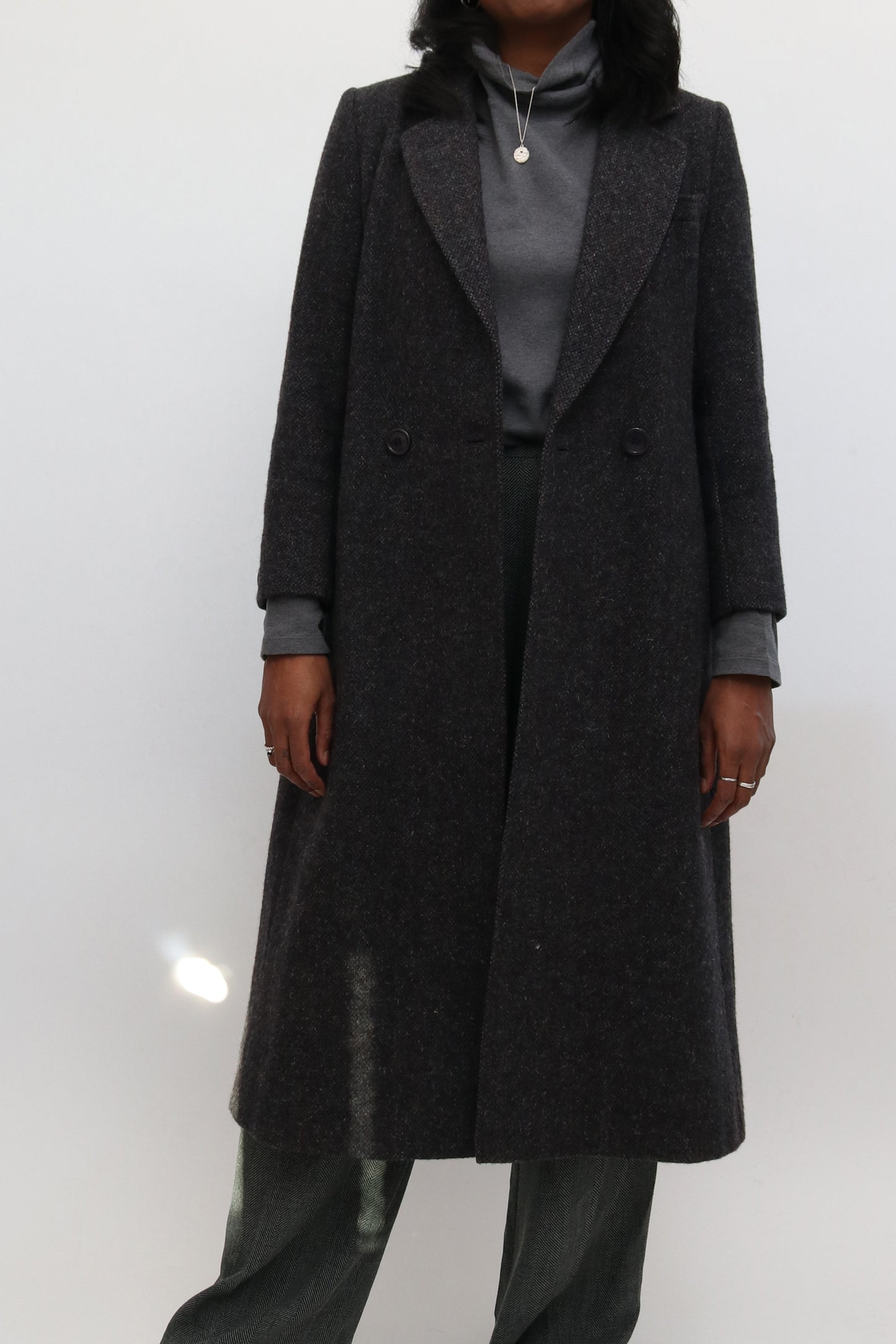 Charcoal Tailored Wool Coat